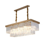 Contemporary Rectangle Clear Crystal Pendant Light