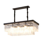 Contemporary Rectangle Clear Crystal Pendant Light
