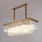 Contemporary Rectangle Clear Crystal Pendant Light