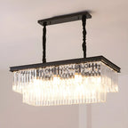 Contemporary Rectangle Clear Crystal Pendant Light