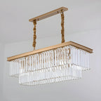 Contemporary Rectangle Clear Crystal Pendant Light