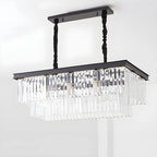 Contemporary Rectangle Clear Crystal Pendant Light