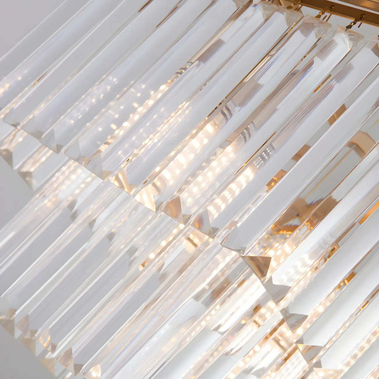 Contemporary Rectangle Clear Crystal Pendant Light