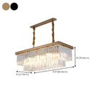 Contemporary Rectangle Clear Crystal Pendant Light