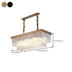Contemporary Rectangle Clear Crystal Pendant Light