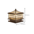 Brass Square Metal Glass Palace-Shape Wired Post Cap Light