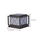 Cubic Metal Post Cap Light with Geometric Pattern Shade