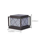 Cubic Metal Post Cap Light with Geometric Pattern Shade