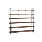 5-Shelf Industrial Metal Wood Brown Display Bookcase