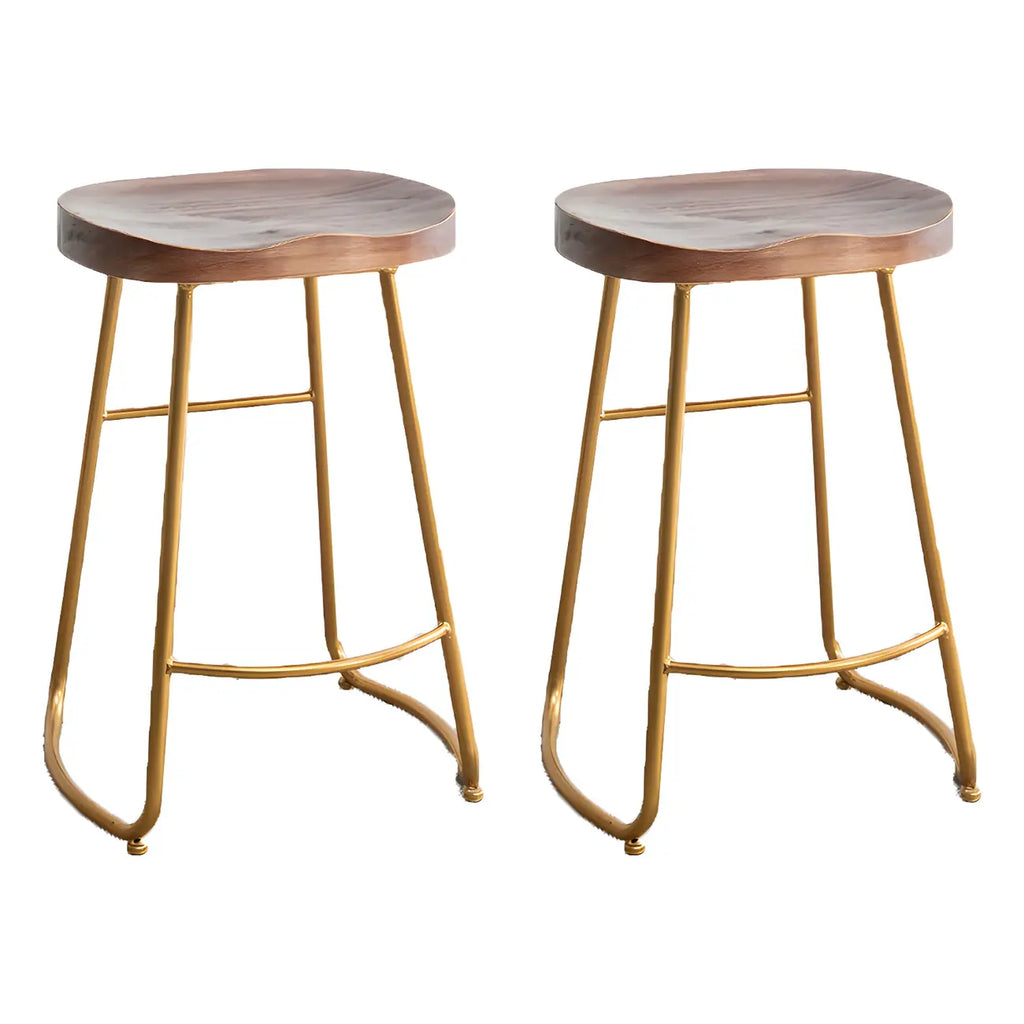 Counter Height Comfortable Metal Wood Glam Bar Stools