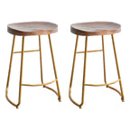 Counter Height Comfortable Metal Wood Glam Bar Stools