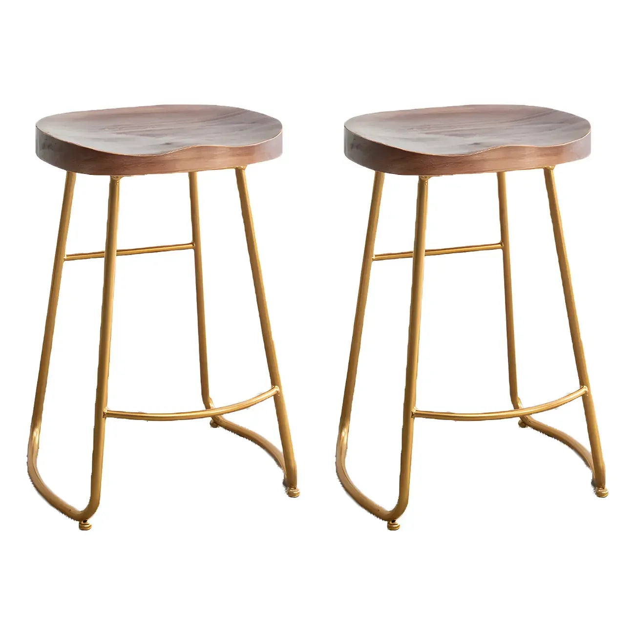 Counter Height Comfortable Metal Wood Glam Bar Stools