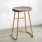 Counter Height Comfortable Metal Wood Glam Bar Stools