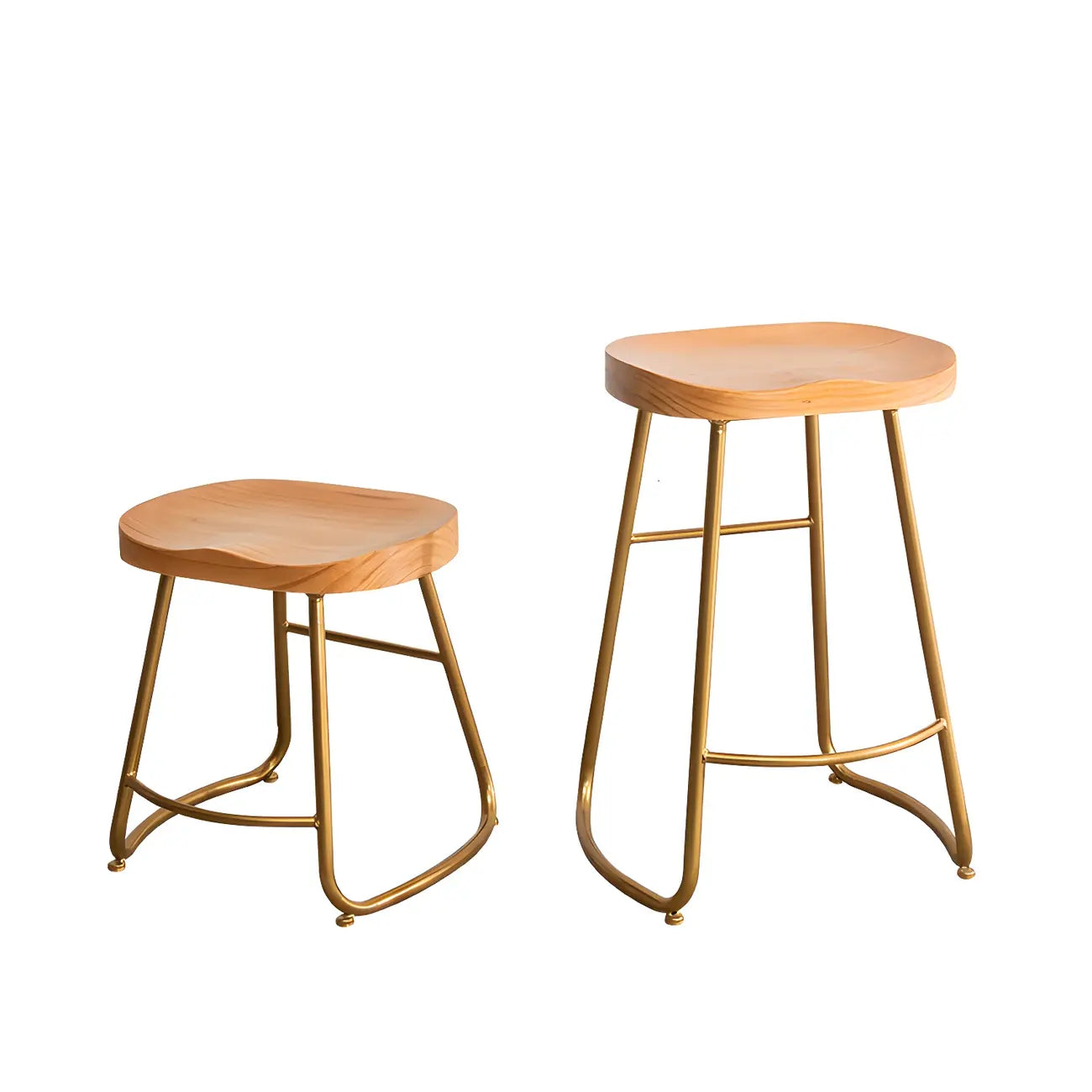 Counter Height Comfortable Metal Wood Glam Bar Stools