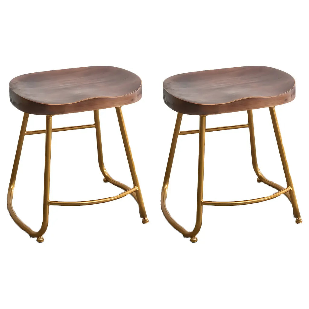 Counter Height Comfortable Metal Wood Glam Bar Stools