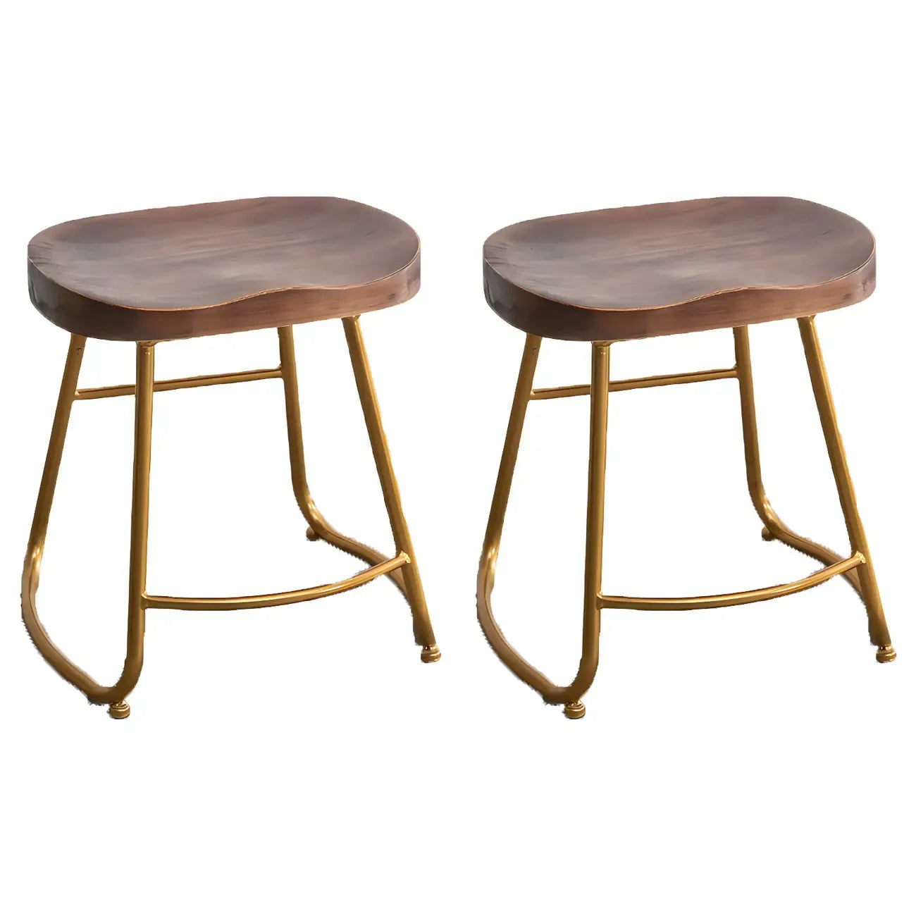 Counter Height Comfortable Metal Wood Glam Bar Stools