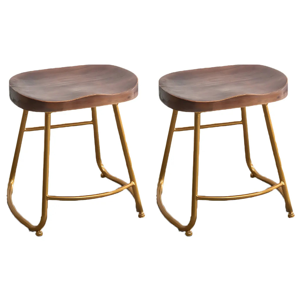 Counter Height Comfortable Metal Wood Glam Bar Stools