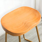 Counter Height Comfortable Metal Wood Glam Bar Stools