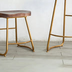 Counter Height Comfortable Metal Wood Glam Bar Stools
