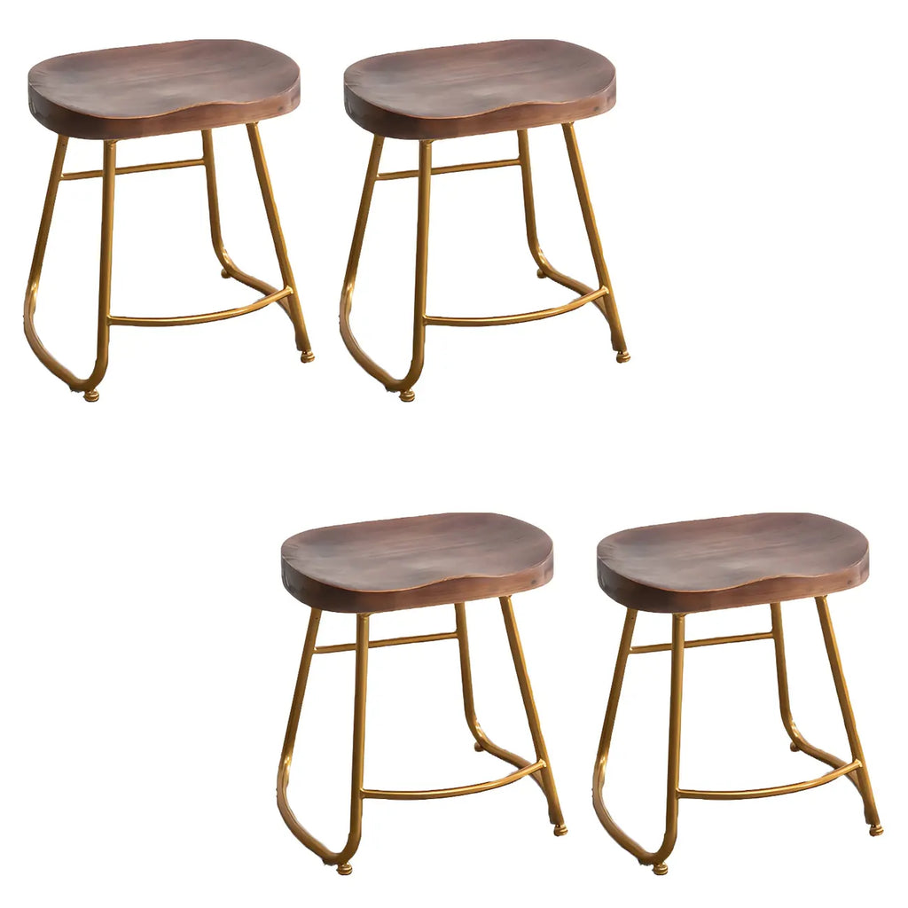 Counter Height Comfortable Metal Wood Glam Bar Stools
