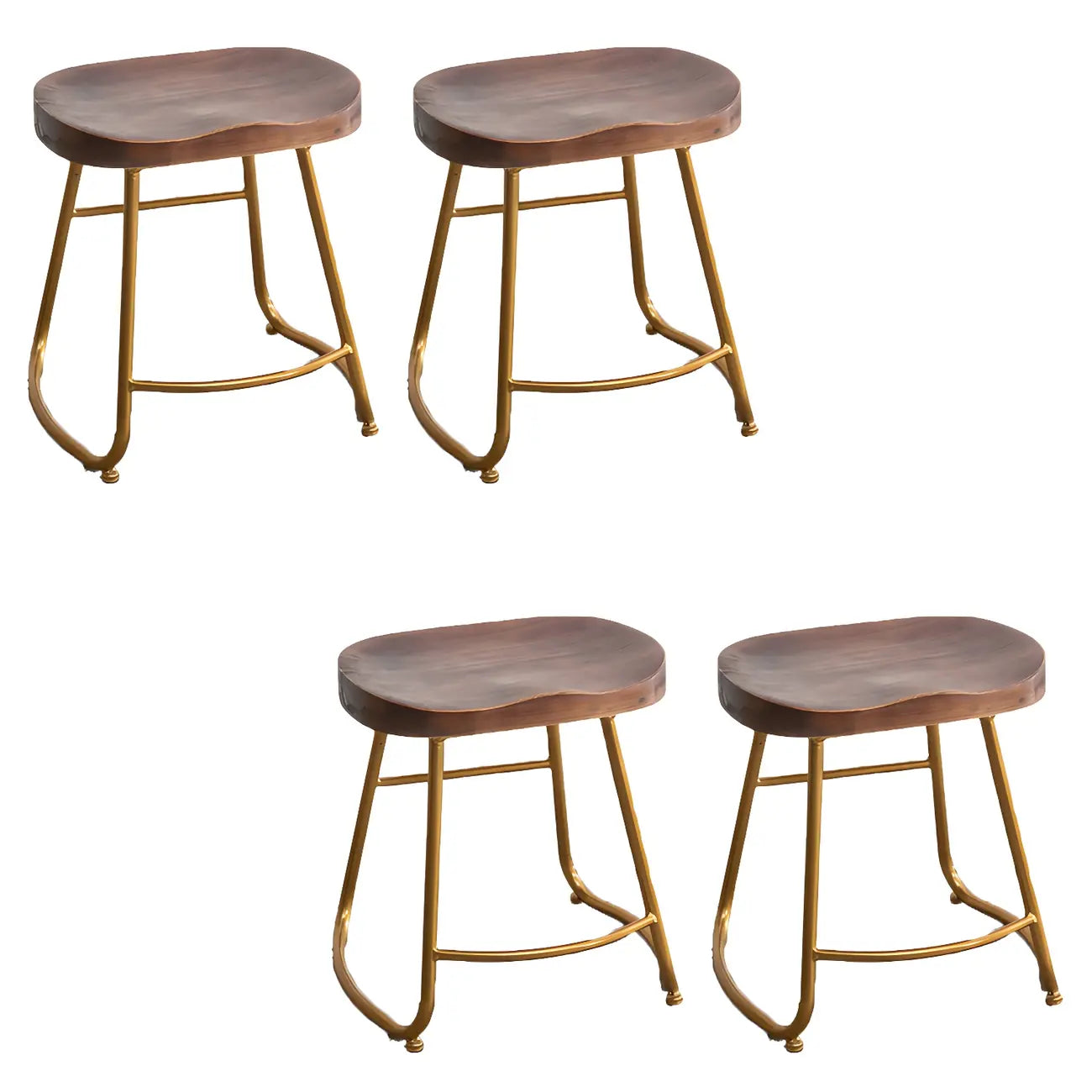 Counter Height Comfortable Metal Wood Glam Bar Stools