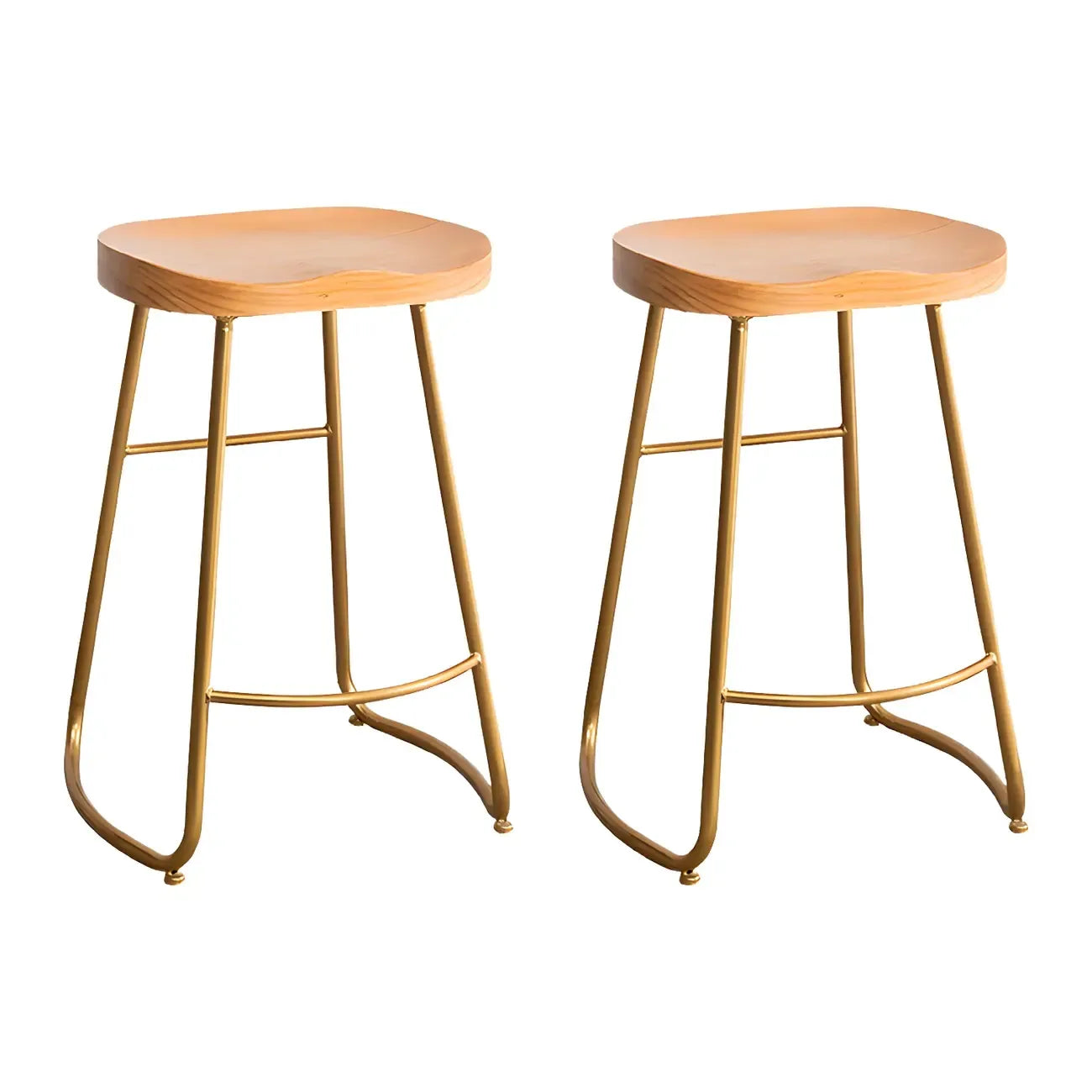 Counter Height Comfortable Metal Wood Glam Bar Stools