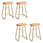 Counter Height Comfortable Metal Wood Glam Bar Stools