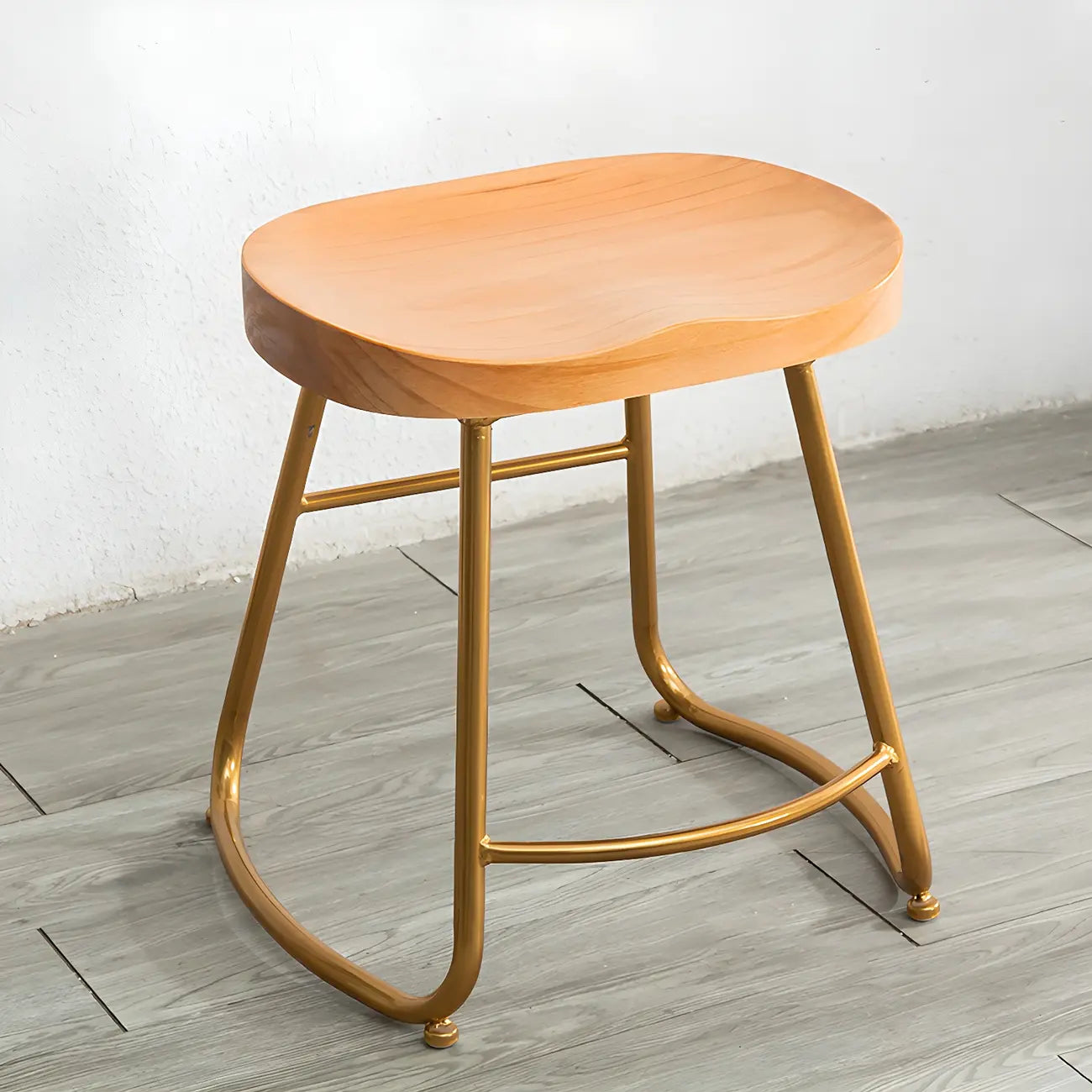 Counter Height Comfortable Metal Wood Glam Bar Stools