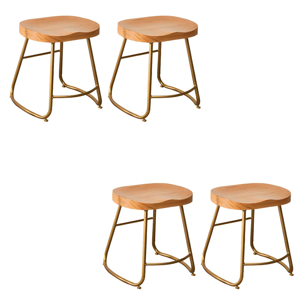 Counter Height Comfortable Metal Wood Glam Bar Stools