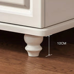 Classic White-Brown Wood Metal Storage Combo Dresser