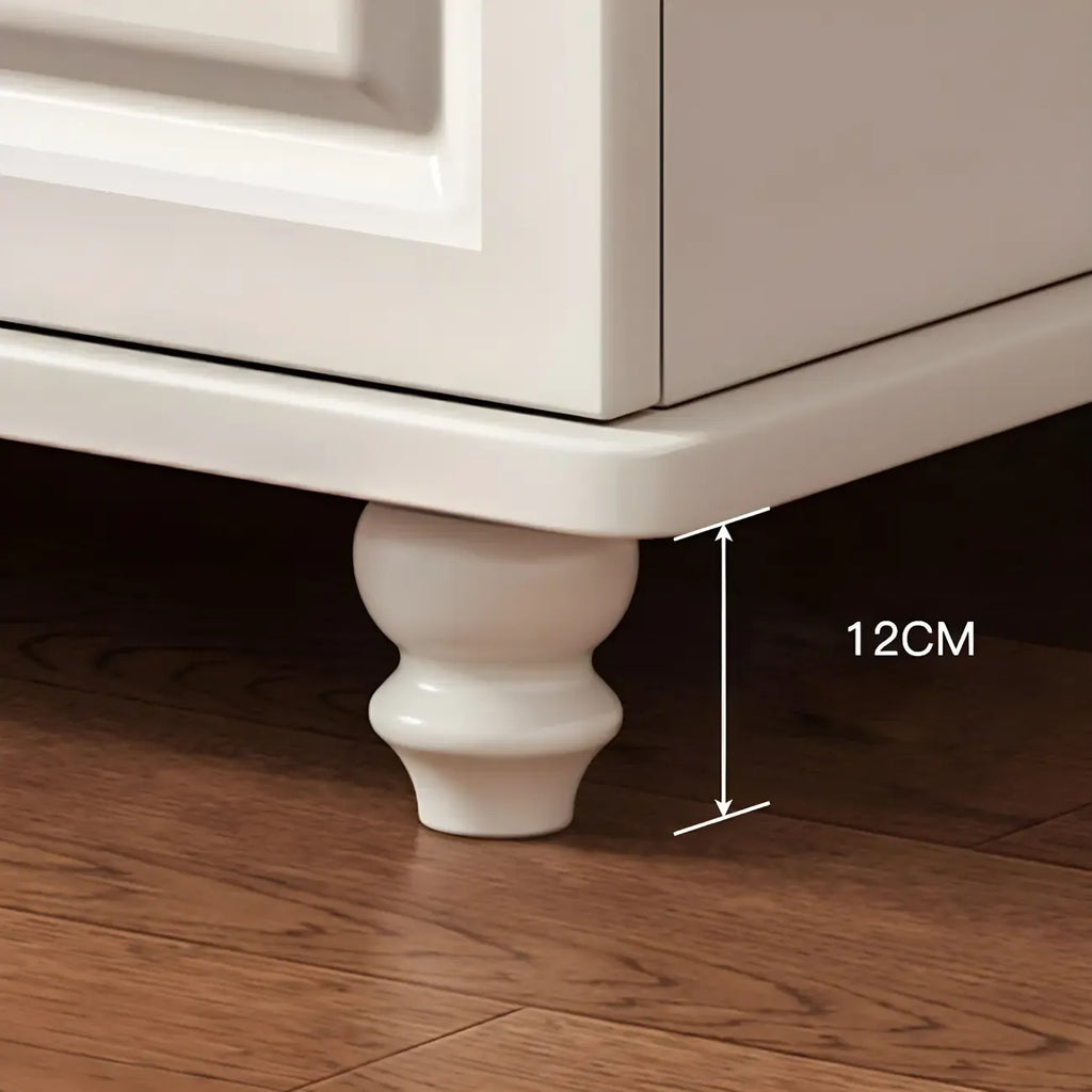 Classic White-Brown Wood Metal Storage Combo Dresser