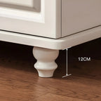 Classic White-Brown Wood Metal Storage Combo Dresser