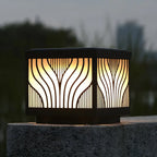 Black Striped Waterproof Solar Outdoor Post Lights