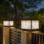 Black Striped Waterproof Solar Outdoor Post Lights