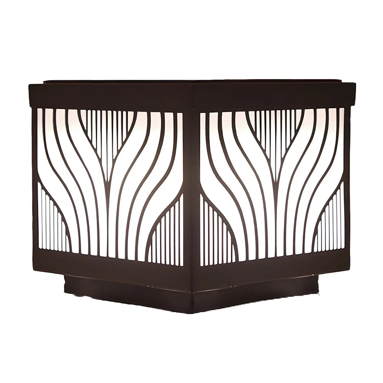 Black Striped Waterproof Solar Outdoor Post Lights