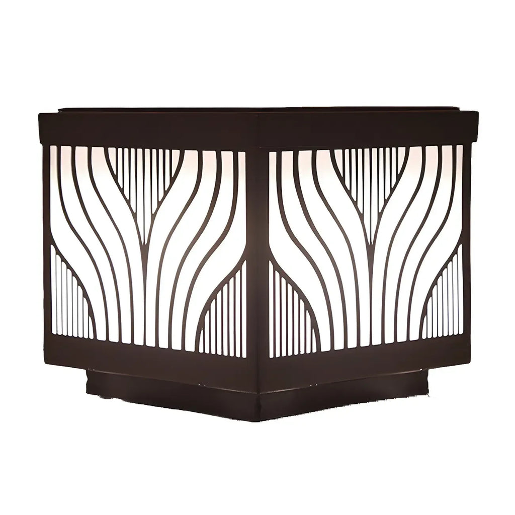 Black Striped Waterproof Solar Outdoor Post Lights