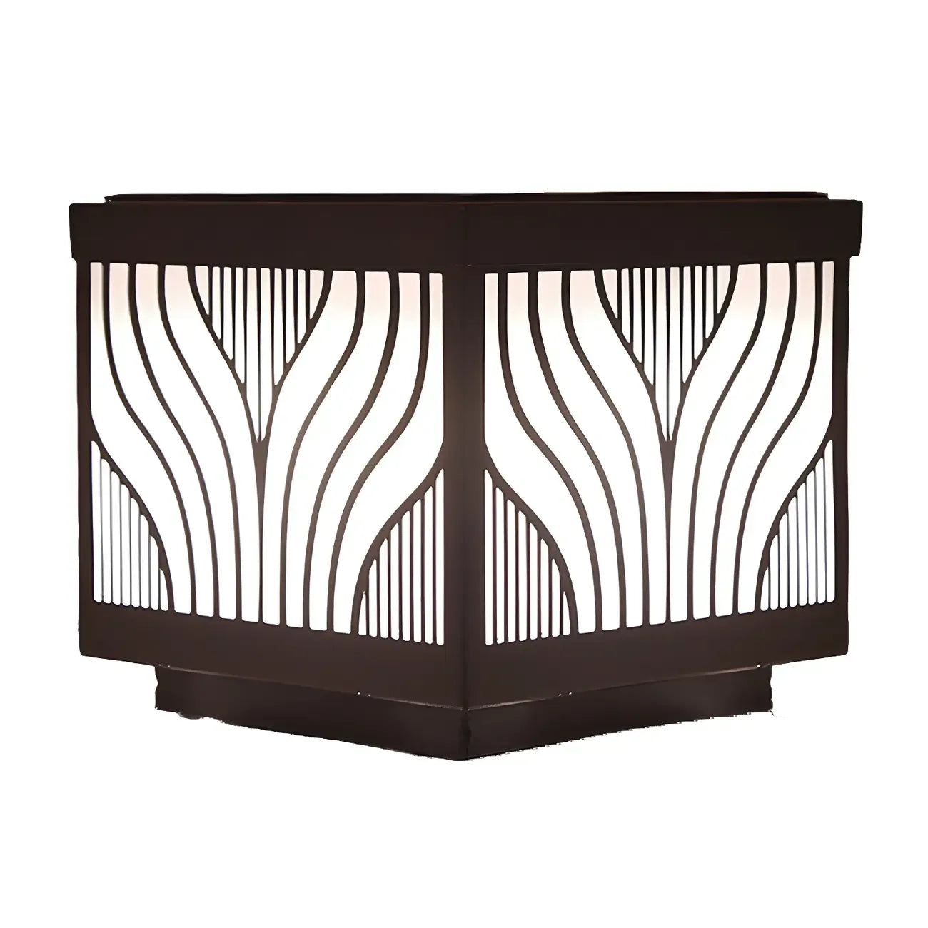 Black Striped Waterproof Solar Outdoor Post Lights