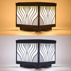 Black Striped Waterproof Solar Outdoor Post Lights