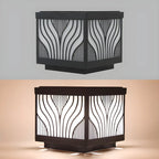 Black Striped Waterproof Solar Outdoor Post Lights
