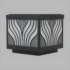 Black Striped Waterproof Solar Outdoor Post Lights