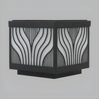 Black Striped Waterproof Solar Outdoor Post Lights