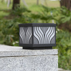 Black Striped Waterproof Solar Outdoor Post Lights