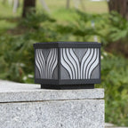 Black Striped Waterproof Solar Outdoor Post Lights