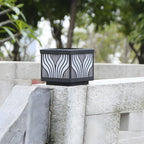 Black Striped Waterproof Solar Outdoor Post Lights