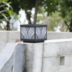 Black Striped Waterproof Solar Outdoor Post Lights