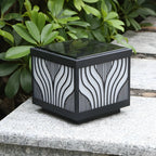 Black Striped Waterproof Solar Outdoor Post Lights