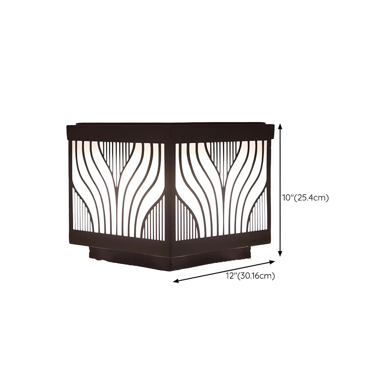 Black Striped Waterproof Solar Outdoor Post Lights