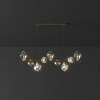 Contemporary Linear Crystal Island Pendant Light