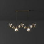 Contemporary Linear Crystal Island Pendant Light
