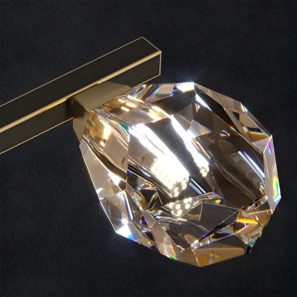 Contemporary Linear Crystal Island Pendant Light